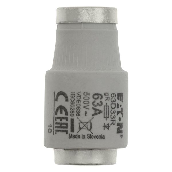 Fuse-link, LV, 63 A, AC 500 V, D3, aR, IEC, ultra rapid image 13