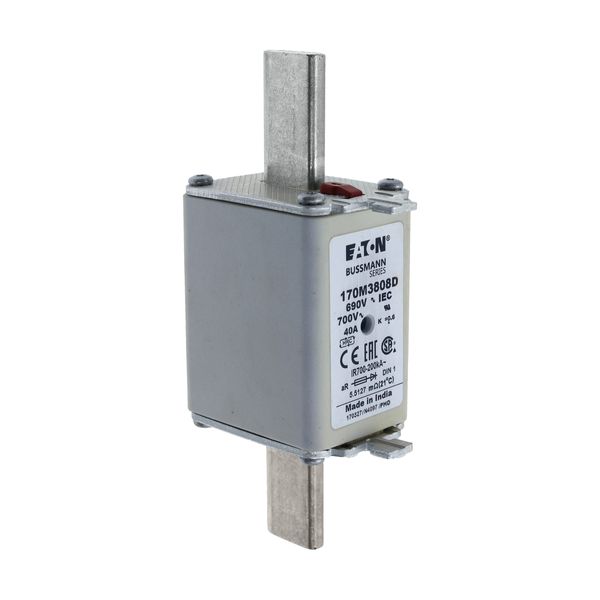 Fuse-link, high speed, 40 A, AC 690 V, DIN 1, aR, DIN, IEC, dual indicator, live gripping lugs image 19