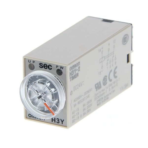 Timer, plug-in, 8-pin, on-delay, DPDT, 24 VDC Supply voltage, 3 Hours, image 1