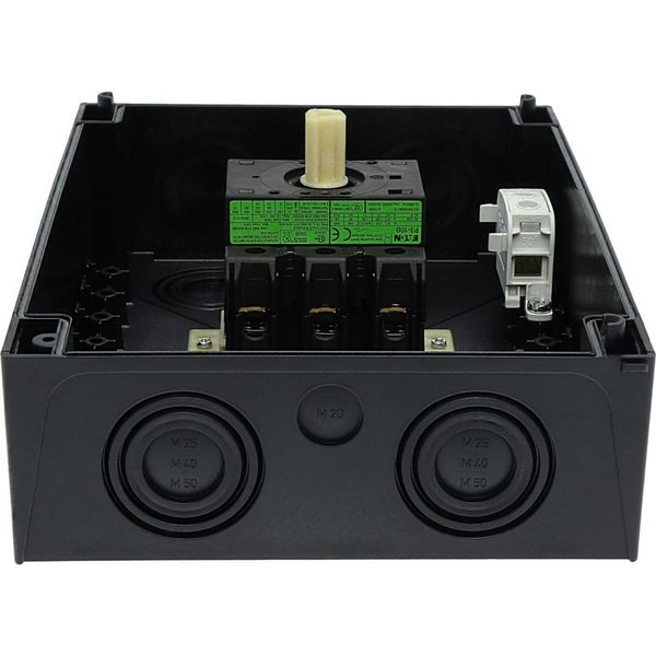 On-Off switch, P3, 100 A, surface mounting, 3 pole, with black thumb grip and front plate image 37