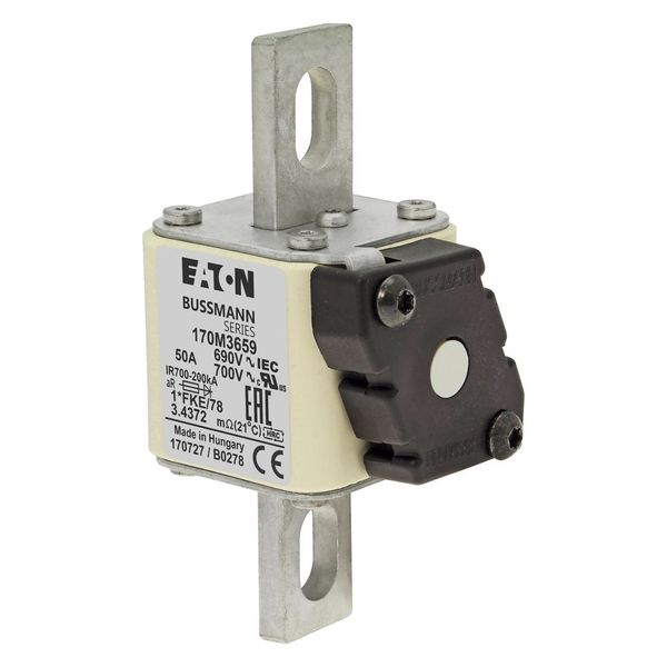 Fuse-link, high speed, 50 A, AC 690 V, compact size 1, 45 x 59 x 110 mm, aR, IEC, UL, single indicator image 5