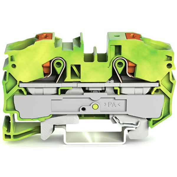 2-conductor ground terminal block with push-button 16 mm² green-yellow image 2