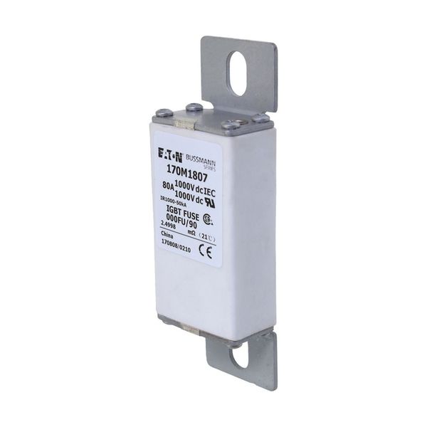 Fuse-link, high speed, 80 A, DC 1000 V, size 000, 24 x 36 x 115 mm, aR, IEC image 10