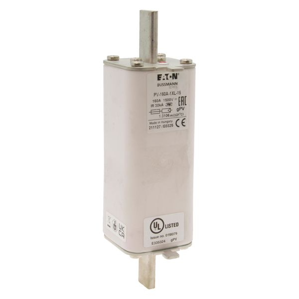 Fuse-link, high speed, 160 A, DC 1500 V, 1XL, 51 x 189 mm, gPV, IEC, UL, with indicator image 15