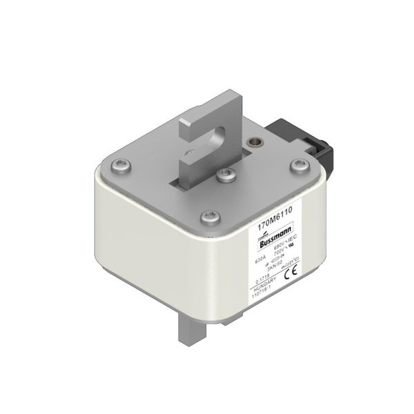 Fuse-link, high speed, 630 A, AC 690 V, size 3, 74 x 92 x 111 mm, aR, IEC, single indicator image 9