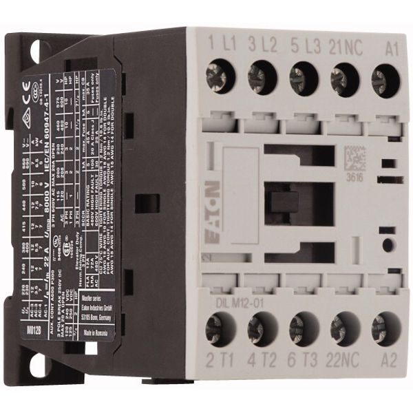 Contactor, 3 pole, 380 V 400 V 5.5 kW, 1 NC, 415 V 50 Hz, 480 V 60 Hz, AC operation, Screw terminals image 4