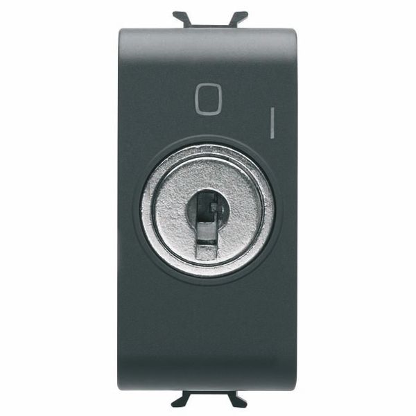 PUSH-BUTTON 2P 250V ac - NO 10A - WITH KEY - 1 MODULE - SATIN BLACK - CHORUSMART image 2