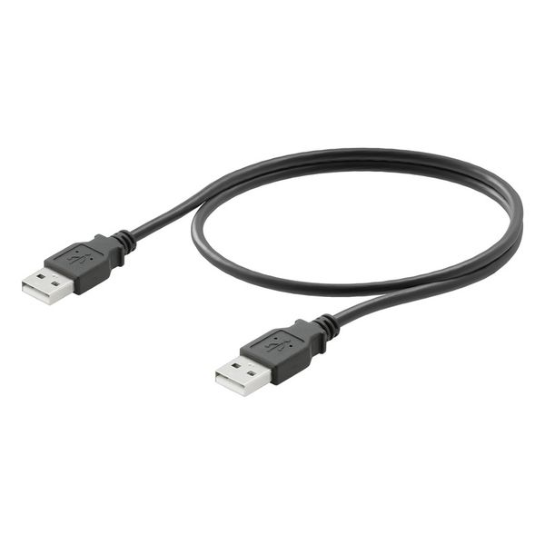 USB cable, USB A, PVC, black image 1