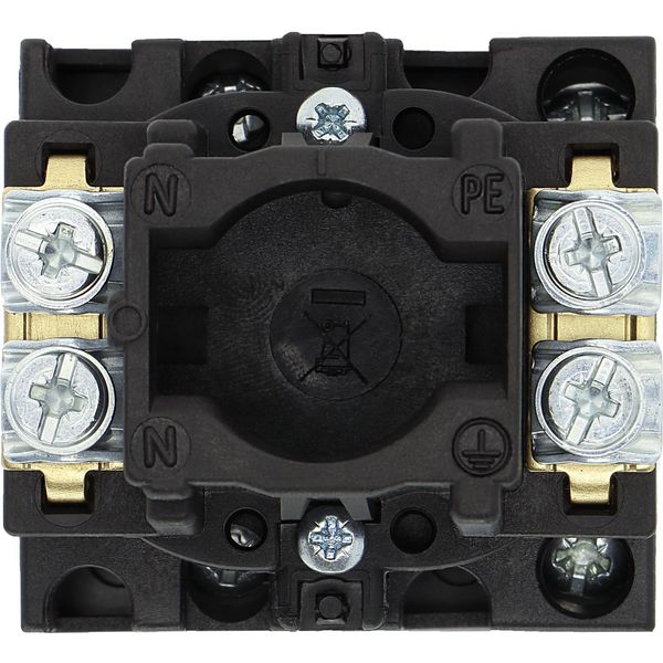 Main switch, T0, 20 A, flush mounting, 1 contact unit(s), 2 pole, STOP function, With black rotary handle and locking ring, Lockable in the 0 (Off) po image 14