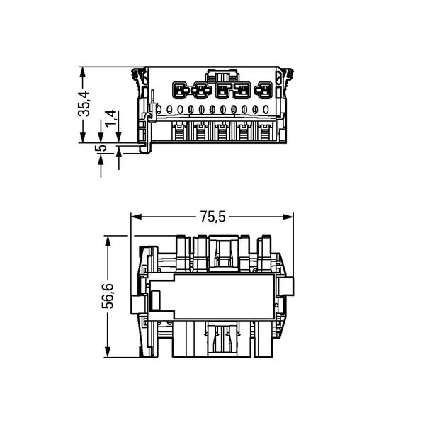 Linect® T-connector 5-pole Cod. I blue image 4