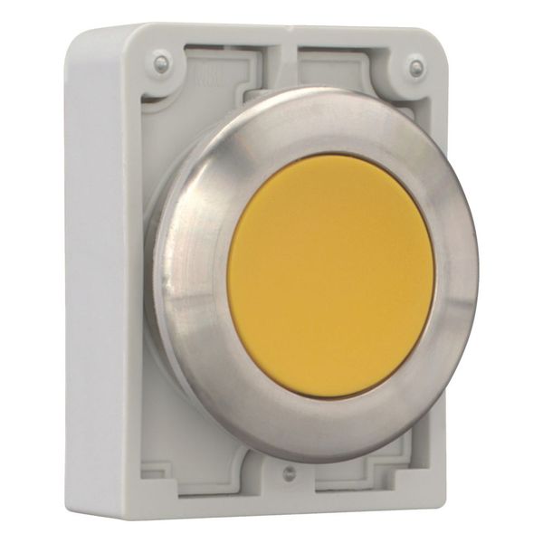 Pushbutton, RMQ-Titan, flat, maintained, yellow, blank, Front ring stainless steel image 7