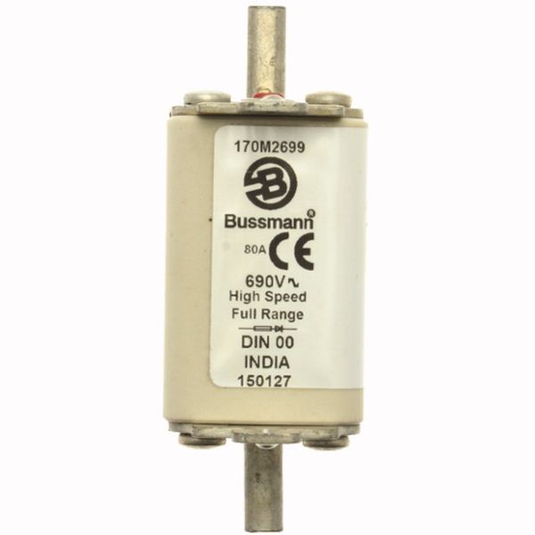 Fuse-link, high speed, 16 A, AC 690 V, DIN 00, 30 x 60 x 79 mm, gR, DIN, IEC, single indicator image 2