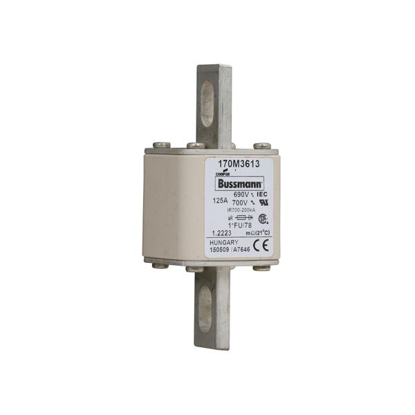 Fuse-link, high speed, 125 A, AC 690 V, compact size 1, 45 x 45 x 110 mm, aR, IEC, UL image 13