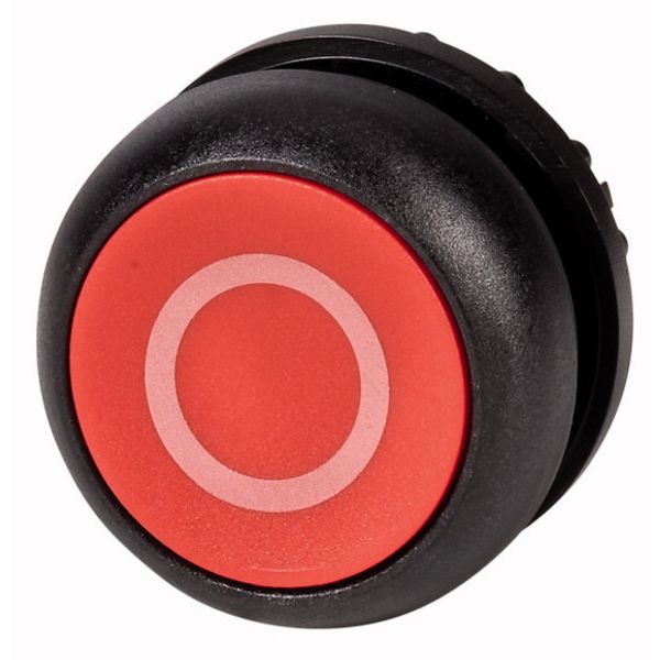 Pushbutton, RMQ-Titan, Flat, maintained, red, inscribed, Bezel: black image 1