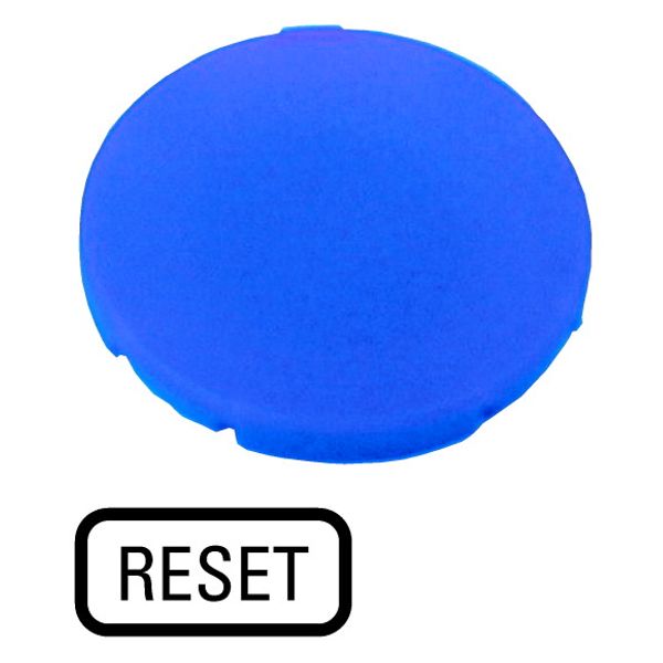 Button plate, flat blue, RESET image 1