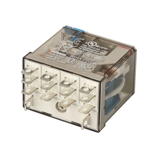 Miniature power Rel. 4CO 12A/125VDC/AgCdO/Test button/Mech.ind. (56.34.9.125.0040) image 3