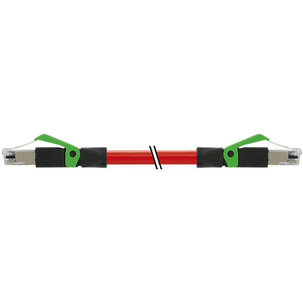 RJ45 male 0°/RJ45 male 0° PUR 1x4xAWG22 shielded rd+dragch 0.2m image 1