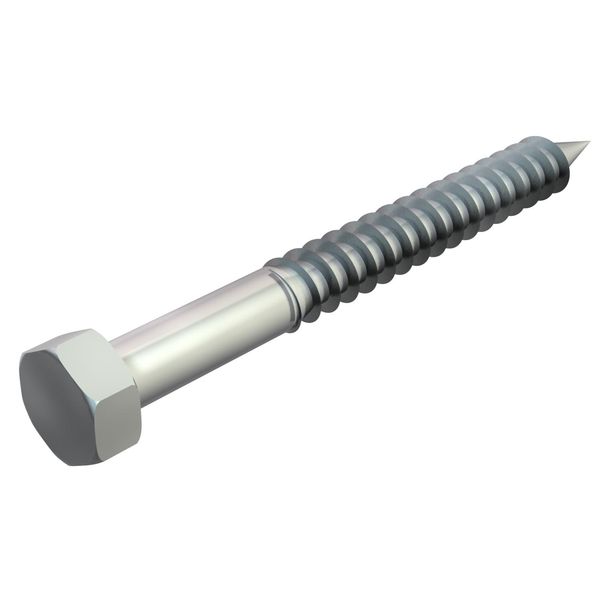 HHWS 10x80 G  Wood screw with hexagon. hl., 10x80mm, Steel, St, galvanized, DIN EN 12329 image 1