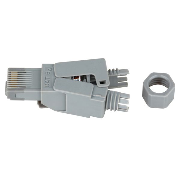 RJ45 plug C6a UTP, on-site installable,f.solid wire,straight image 1