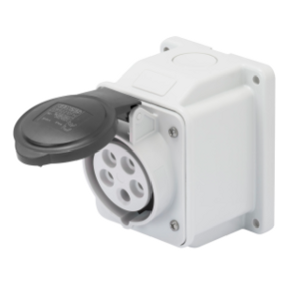 10° ANGLED SURFACE-MOUNTING SOCKET-OUTLET - IP44 - 3P+E 16A 480-500V 50/60HZ - BLACK - 7H - SCREW WIRING image 1