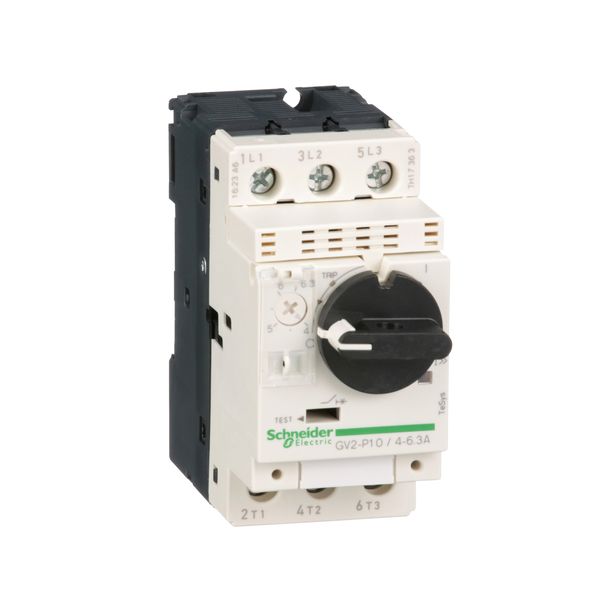 Motor circuit breaker, TeSys Deca, 3P, 4-6.3 A, thermal magnetic, screw clamp terminals image 1