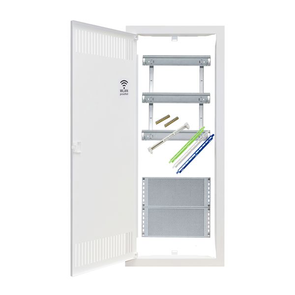 Media combi frame and door, vertical 5-rows, 3 DIN-rails image 2