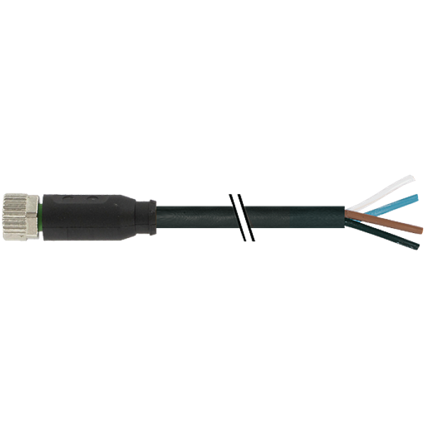 M8 fem. 0° A-cod. with cable Ethercat Power PUR 4x0.34 bk+dragch. 6.0m image 1