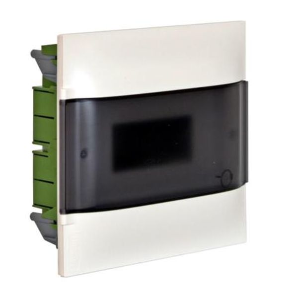 1x8 module recessed box without terminal block - smoked door - drywall image 1