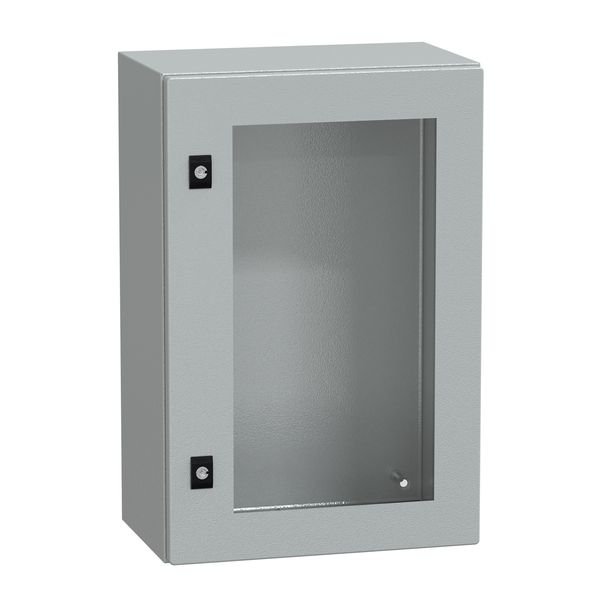 Spacial CRN tspt door w/o mount.plate. H600xW400xD250 IP66 IK08 RAL7035.. image 1