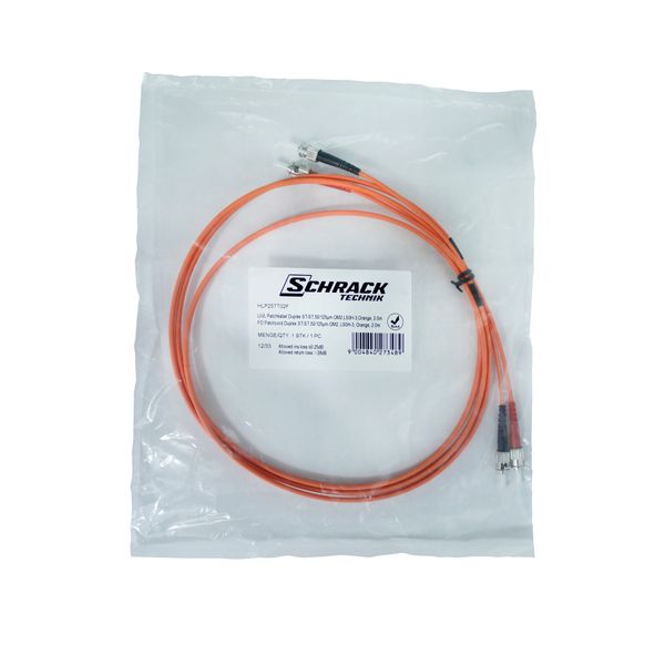 FO Patchcord Duplex ST/ST,62,5/125æm OM1, LS0H, orange, 2m image 3