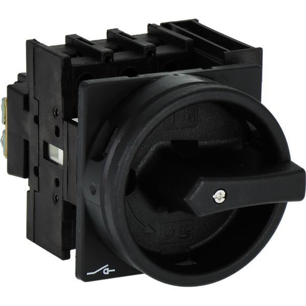 Main switch, P1, 40 A, flush mounting, 3 pole + N, STOP function, With black rotary handle and locking ring, Lockable in the 0 (Off) position image 3