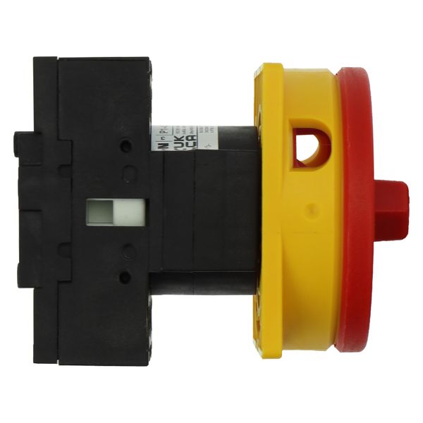 On-Off switch, P1, 40 A, flush mounting, 3 pole, Emergency switching off function, With red rotary handle and yellow locking ring, Lockable in the 0 ( image 13