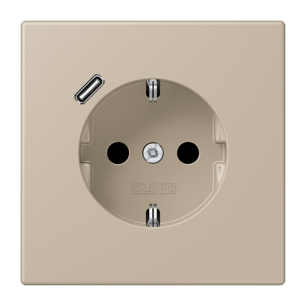 SCHUKO socket with USB type C LC32142 LC1520-18C243 image 1
