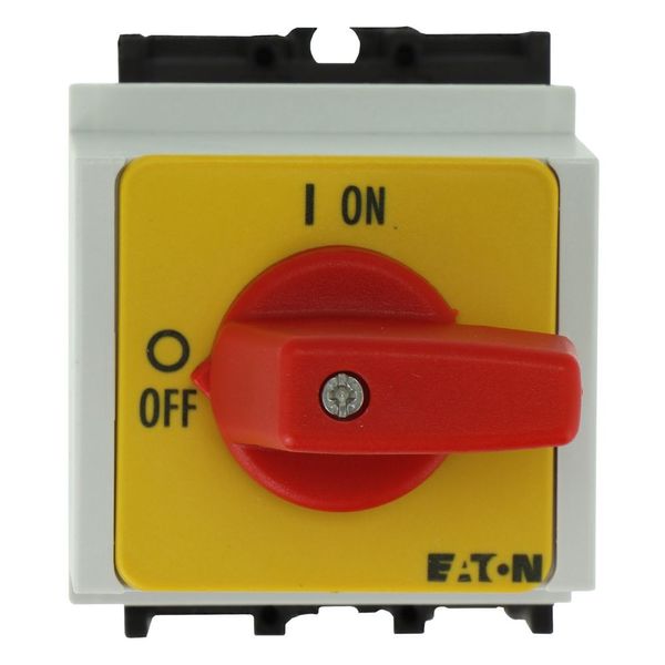 On-Off switch, P1, 40 A, service distribution board mounting, 3 pole, Emergency switching off function, with red thumb grip and yellow front plate image 7