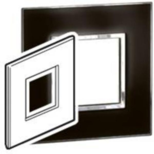 Arteor™ - Plate - British standard - square - 2 modules - Mirror Black image 1