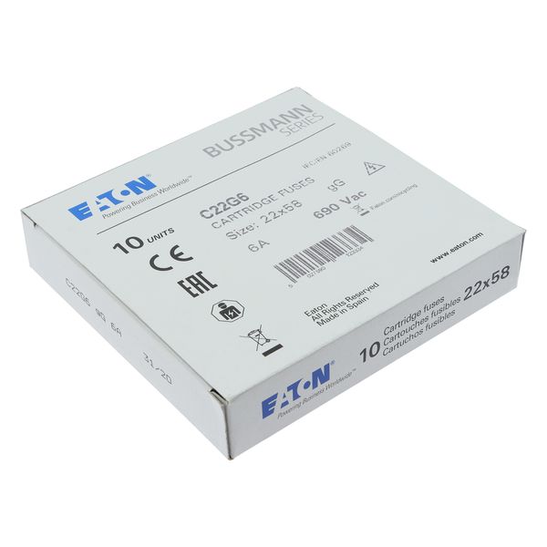 Fuse-link, LV, 6 A, AC 690 V, 22 x 58 mm, gL/gG, IEC image 14