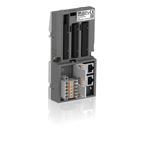 Terminal base. For AC500 V3. Without slot for communication module. 2 Ethernet interfaces. 1 serial interface. 1 CAN interface (TB5600-2ETH) image 1