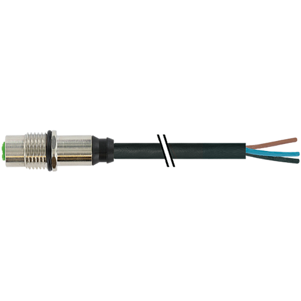 M12 female recept. A-cod. rear PVC 4x0.34 bk UL/CSA 1m image 1