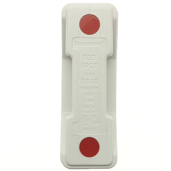 Fuse-holder, LV, 20 A, AC 690 V, BS88/A1, 1P, BS, front connected, white image 2