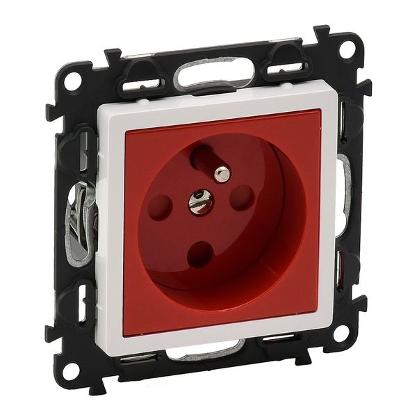 2P+E socket with shut. Valena Life - red tamperproof - French std - 16 A -250 V~ image 1