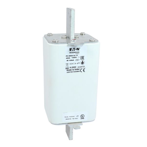 Fuse-link, high speed, 400 A, DC 1500 V, 3L, 75 x 205 mm, gPV, IEC, UL, with indicator image 24