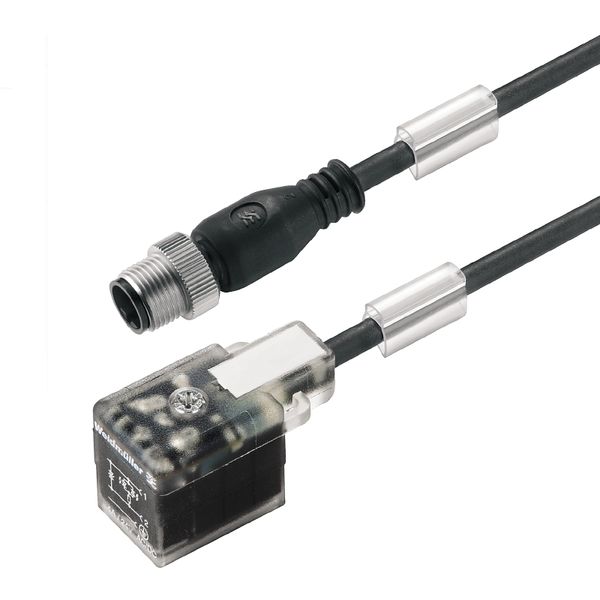 Valve cable (assembled), Cable length: 0.15 m, PUR, black image 1