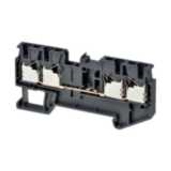 Multi conductor feed-through DIN rail terminal block with 4 push-in pl image 3