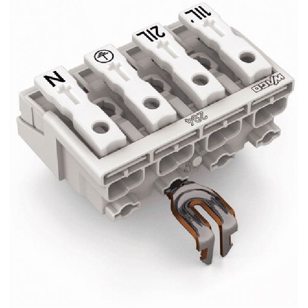 Lighting connector push-button, external with snap-in ground contact w image 2