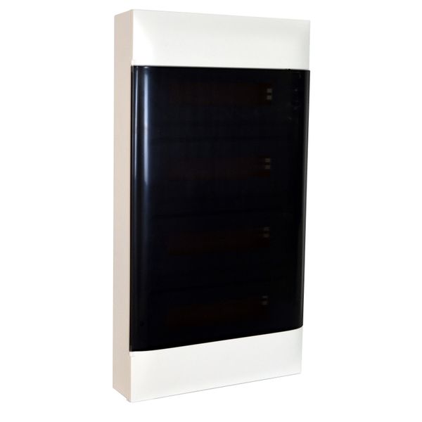 LEGRAND 4X12M SURFACE CABINET SMOKED DOOR EARTH AND NEUTRAL TERMINAL BLOCK image 1