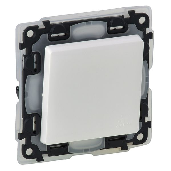One-way switch Valena Life - 10 AX - 250 V~ - IP44 - with cover plate - white image 1