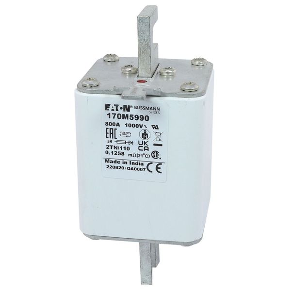 Fuse-link, high speed, 800 A, AC 1000 V, DIN 2, 59 x 75 x 138 mm, aR, DIN, IEC, single indicator image 19