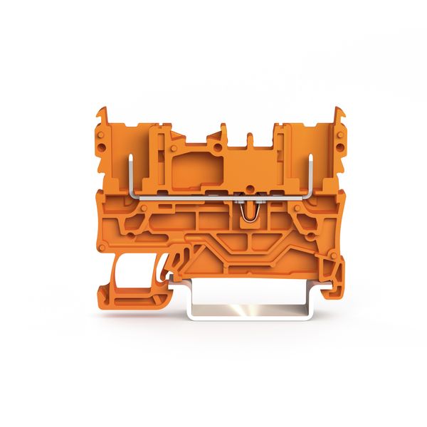 2022-1602 2-pin carrier terminal block; for DIN-rail 35 x 15 and 35 x 7.5; orange image 1