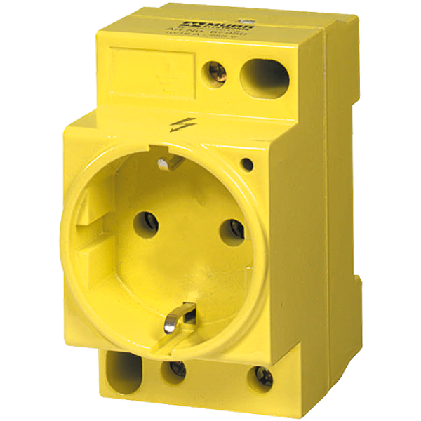 MSVD POWER SOCKET VDE YELLOW Mounting rail image 1