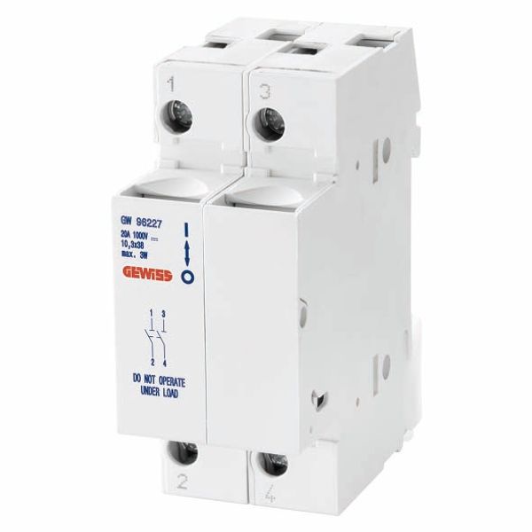 DISCONNECTABLE FUSE HOLDER - 2P 10.3X38 1000V DC 20A - 1 MODULE image 1
